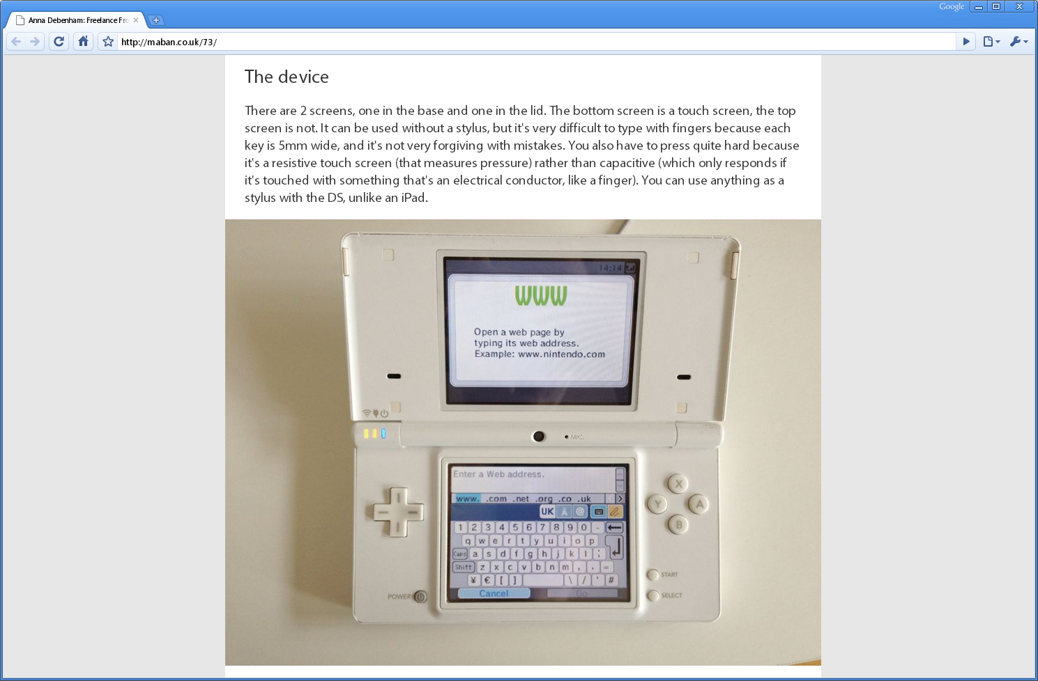 Статья Анны Дебенэм про Nintendo DSi