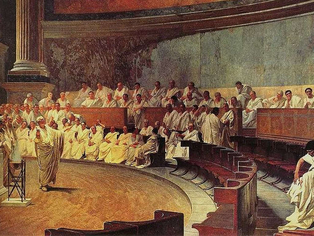 painting of roman debating chamber