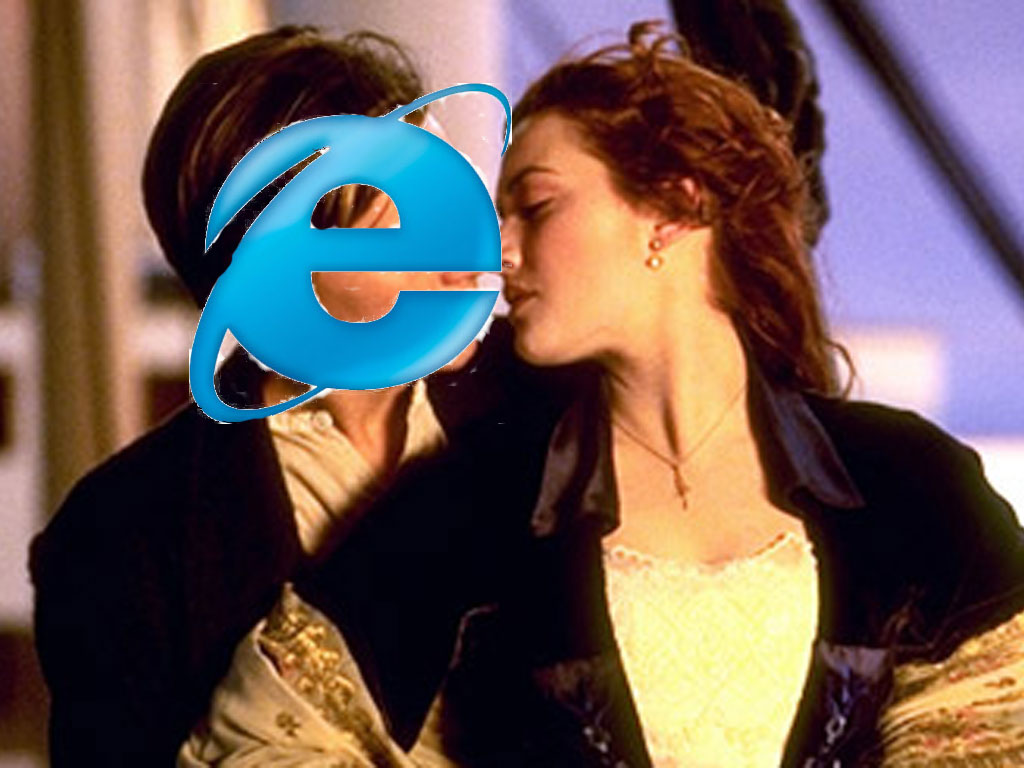 IE6 kissing Rose on Titanic