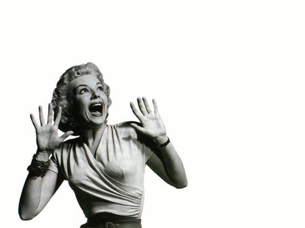 1950s horror film woman screaming
