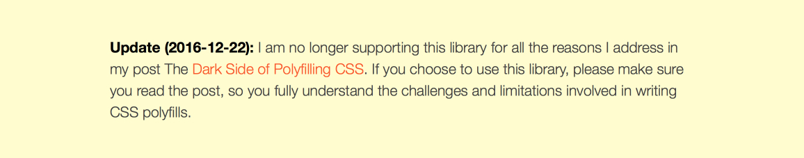 Polyfill.js author's message